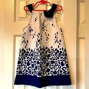 Girls Gymboree size 6 navy/white animal print dress